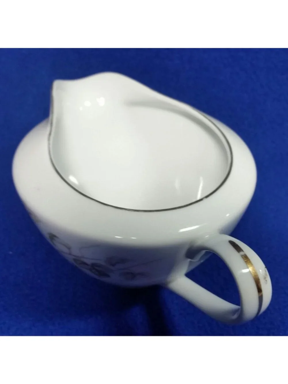Vintage Yamaka China Creamer 674 Breeze Pattern Pink Brown and Grey Leaves 1950s